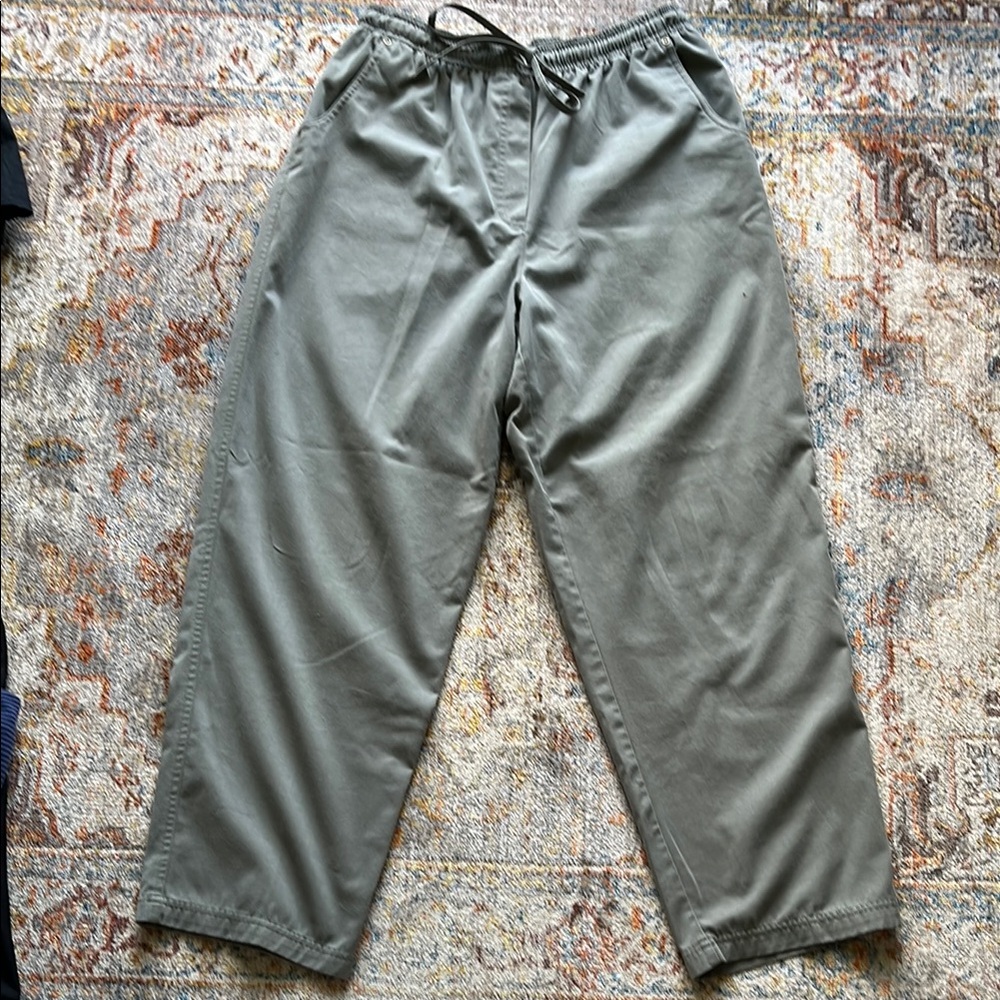 Womens green draw string pants